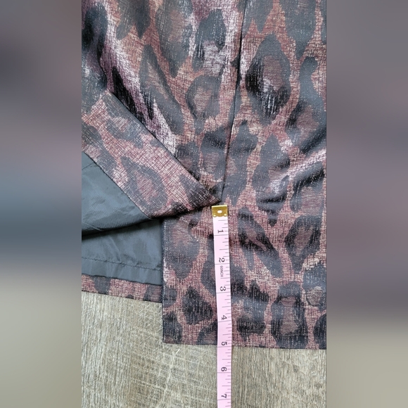 Ann Taylor Mini Skirt Women's 6 Bronze & Black Shimmer Leopard Print Lined - Picture 10 of 10